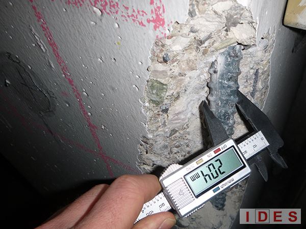 Brescia.Tecnosens.7 Sede produttiva "Tecnosens" - Brescia - Rilievo delle barre d'armatura